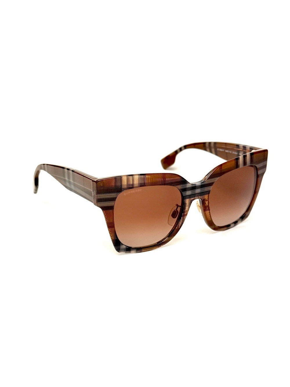 Burberry B 4364 F 3967/13 Brown Check Brown Gradient Sunglasses 4364-F